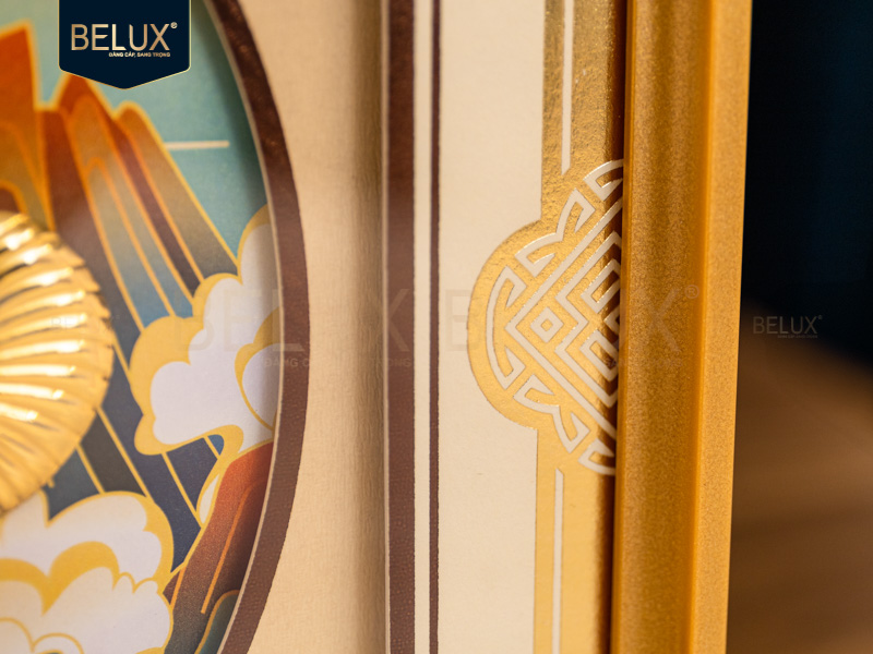 Tranh Cá Rồng Dát Vàng 24k 28x28cm